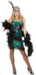 Stretch Sequin Flapper - Jade