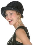 Black Sequin Cloche Hat