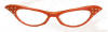 50's Rhinestone Glasses-Red